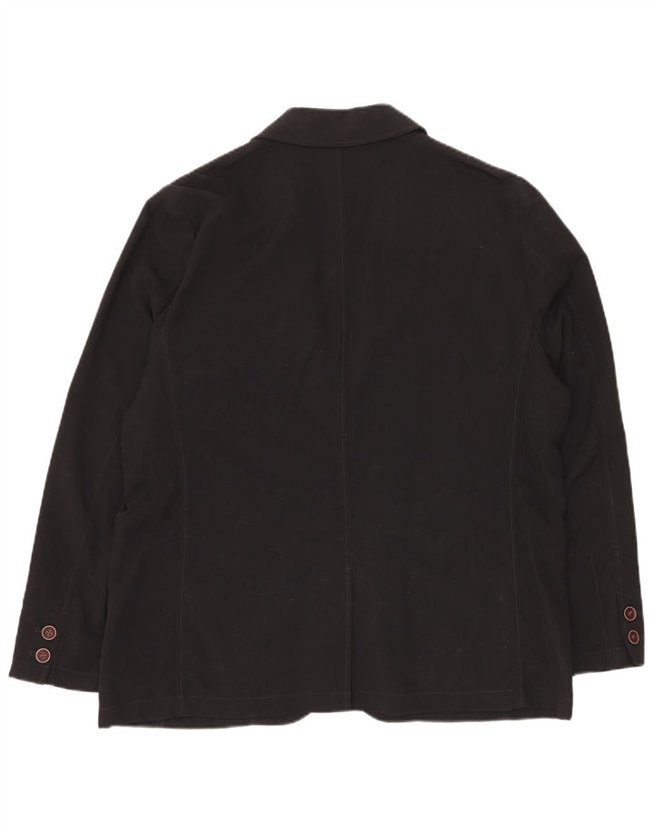 ROHAN Veste blazer à 2 boutons pour homme UK 46 3XL Noir à fines rayures en polyamide