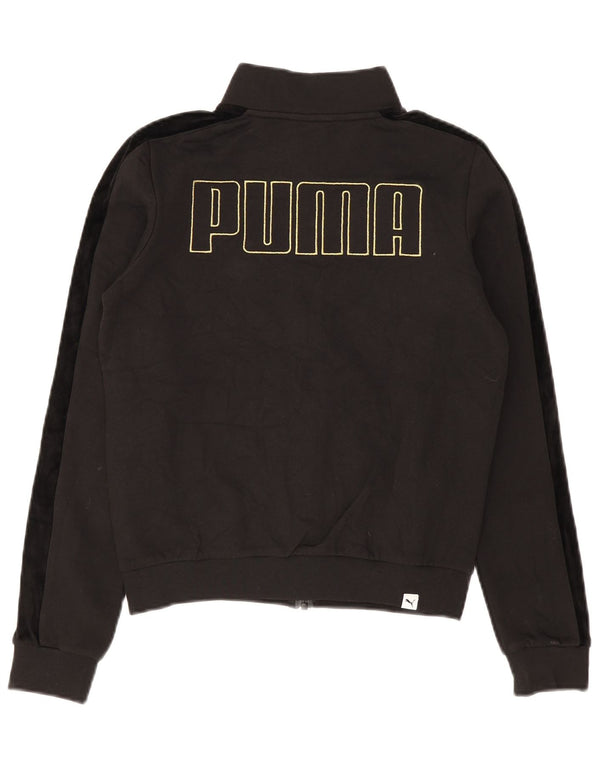 Puma Veste de survêtement graphique pour femme UK 6 XS Noir Colourblock Coton