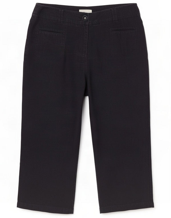 Marks & Spencer Pantalon Capri Per Una pour femme UK 12 Medium W30 L21 Noir