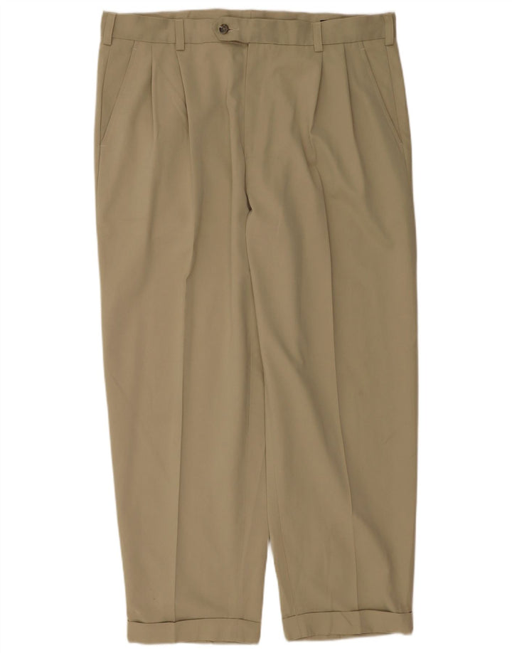 Izod Pantalon de costume pour homme W38 L30 Beige Polyester