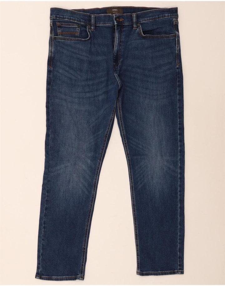 Marks & Spencer Jean Slim Homme W36 L29 Bleu Coton