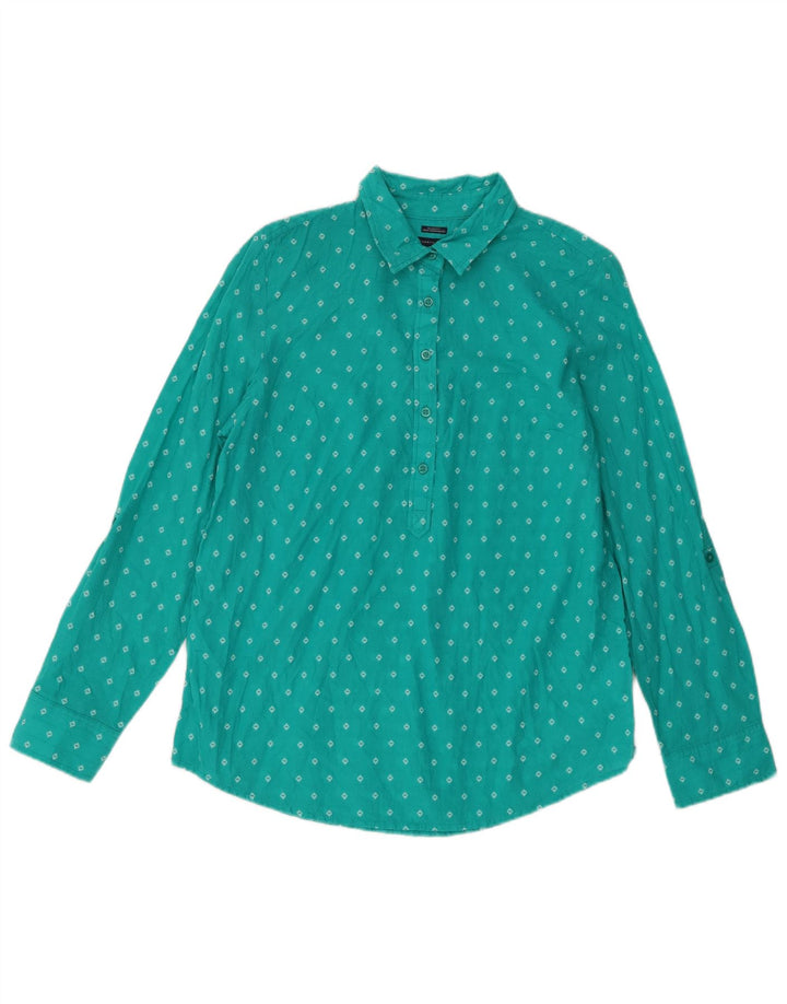 Tommy Hilfiger Chemise pull pour femme UK 14 Medium Turquoise Géométrique