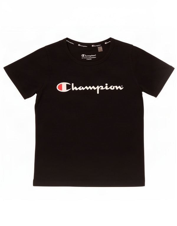 Champion T-Shirt Graphique Fille 11-12 ans Noir Coton