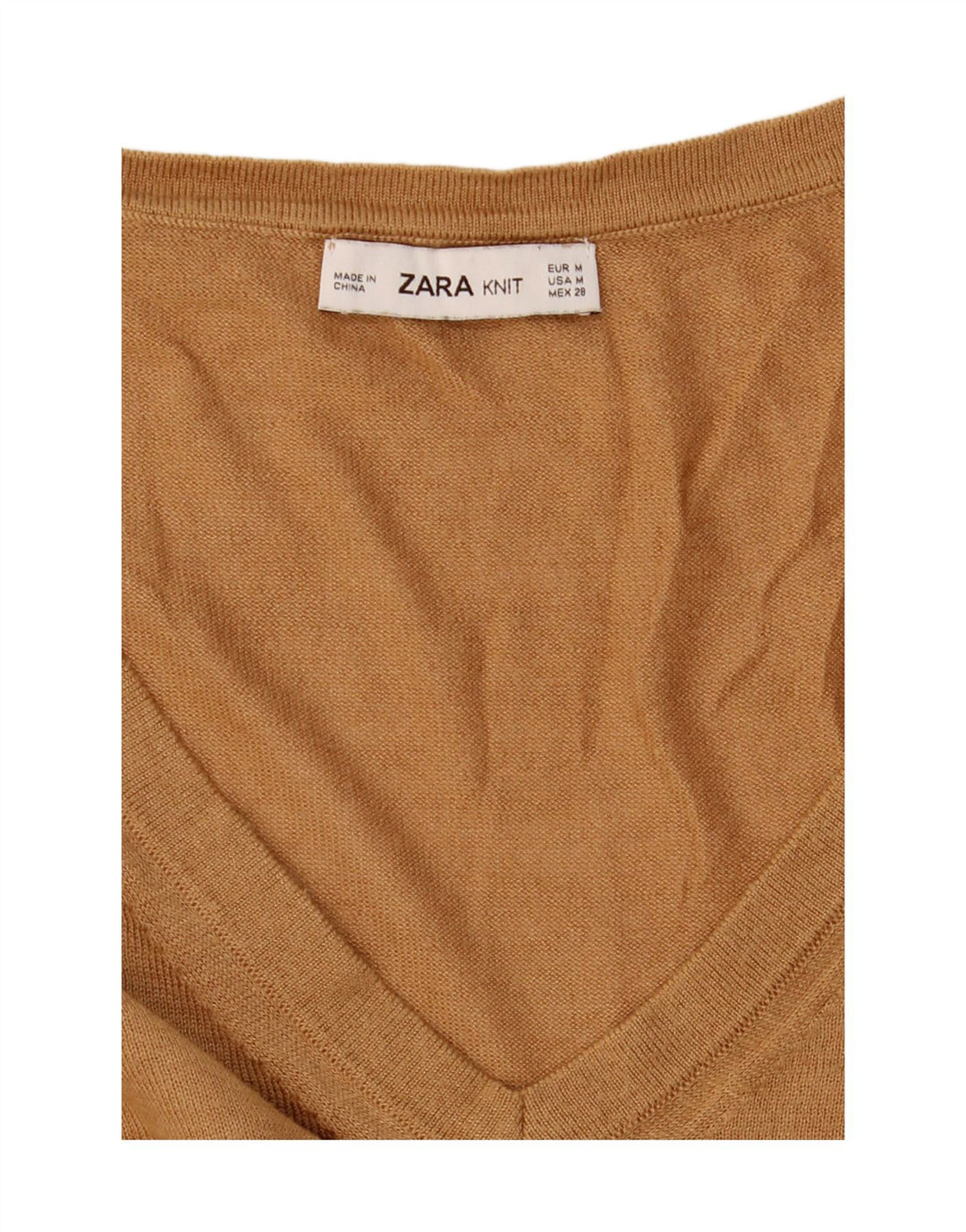 Zara Pull surdimensionné à col en V pour femme UK 14 Marron moyen