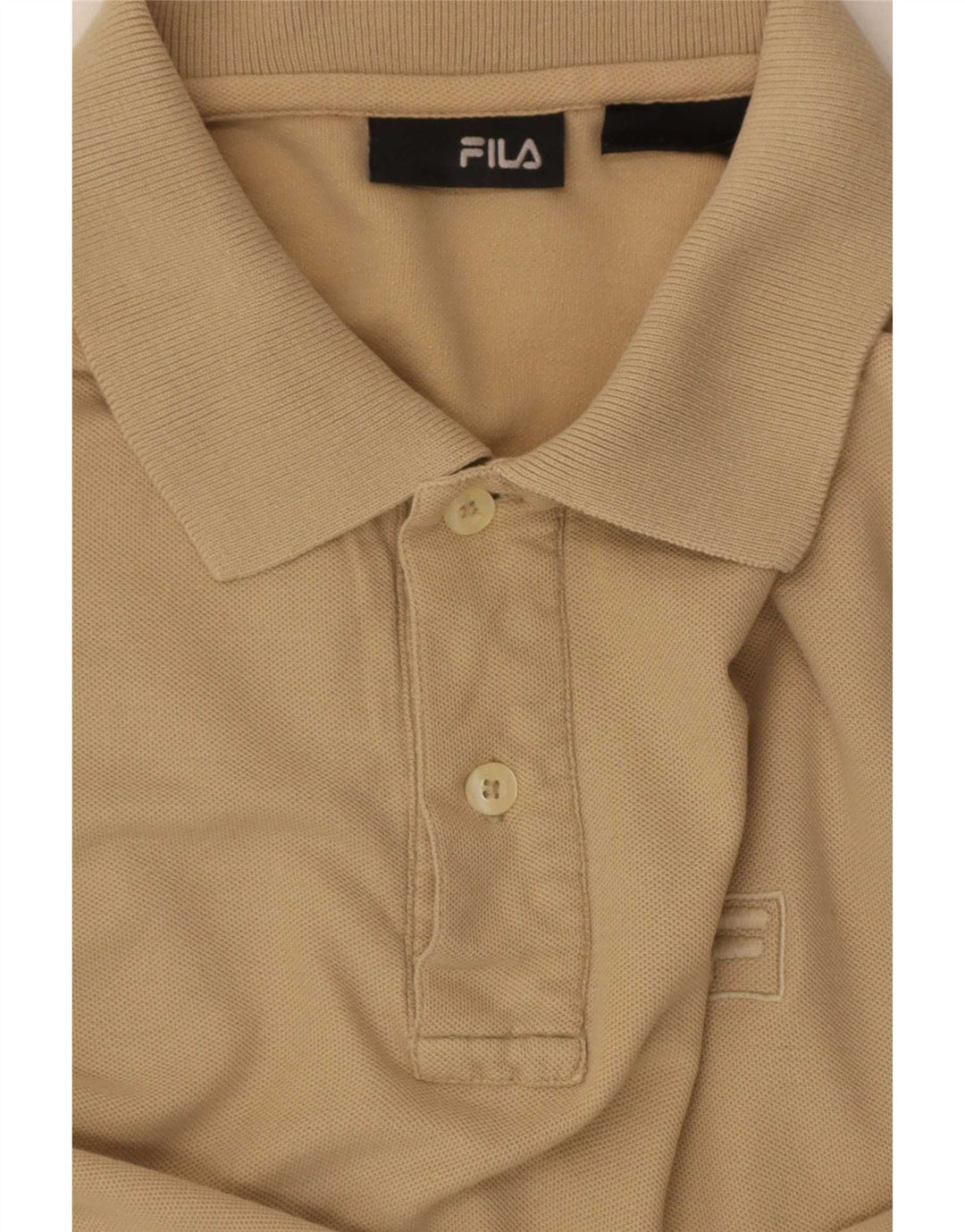 Fila Polo à Manches Courtes Regular Fit Homme Beige Moyen