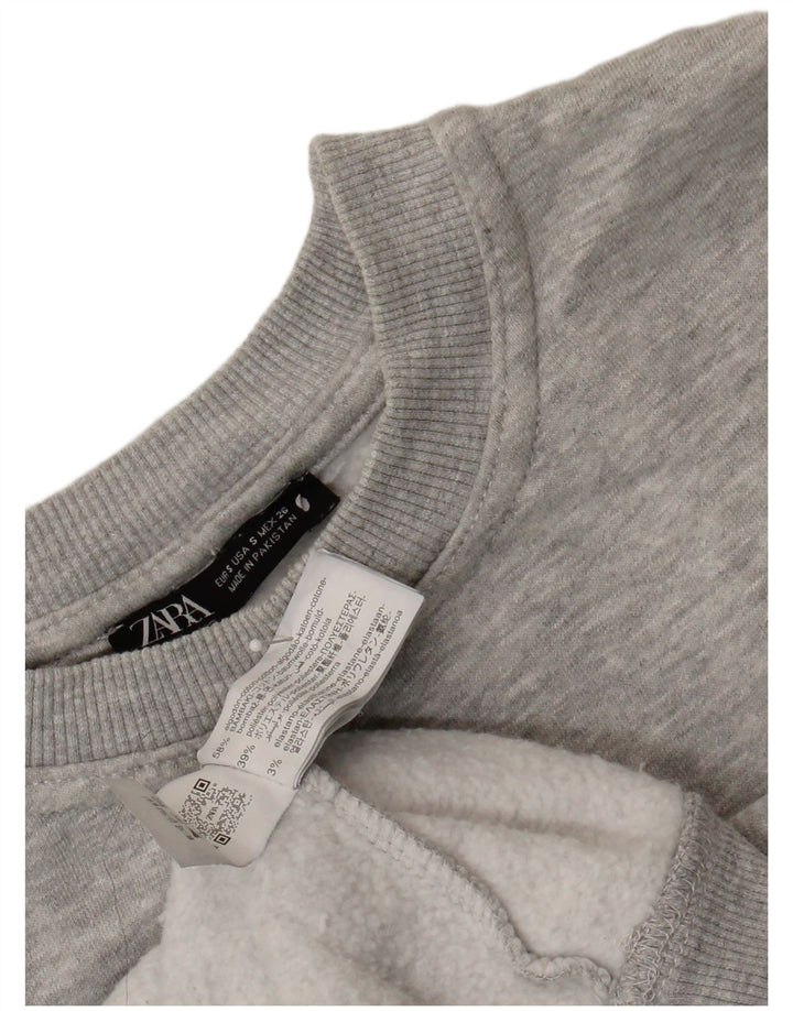 Zara Sweat-shirt surdimensionné pour femme UK 10 Petit coton moucheté gris