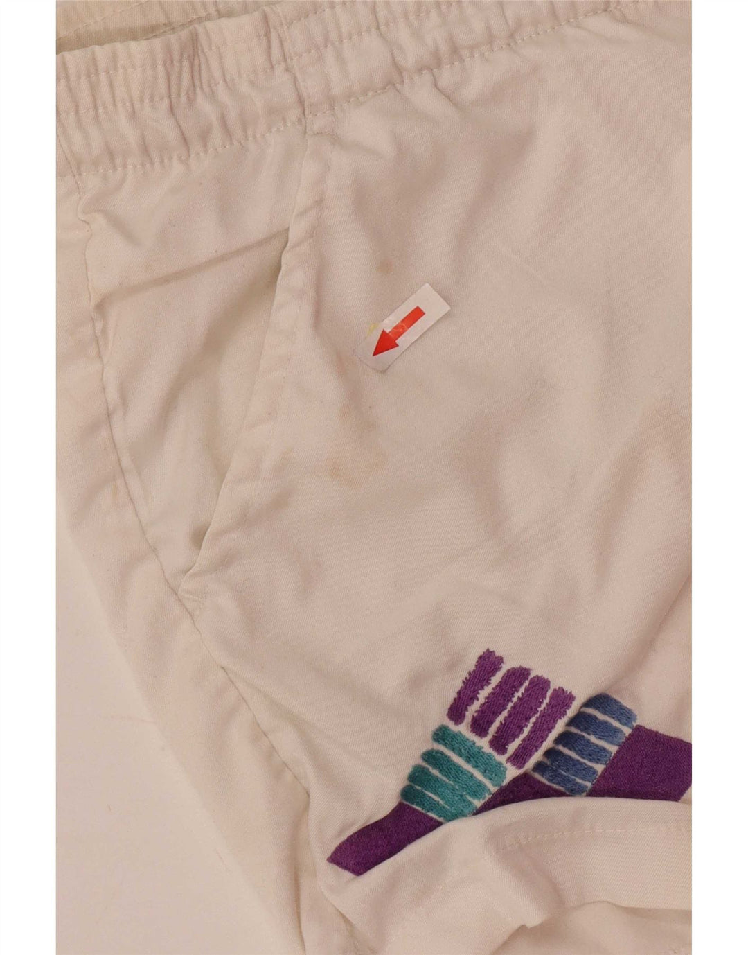 Sergio Tacchini Short de sport graphique pour hommes IT 46 petit polyester blanc
