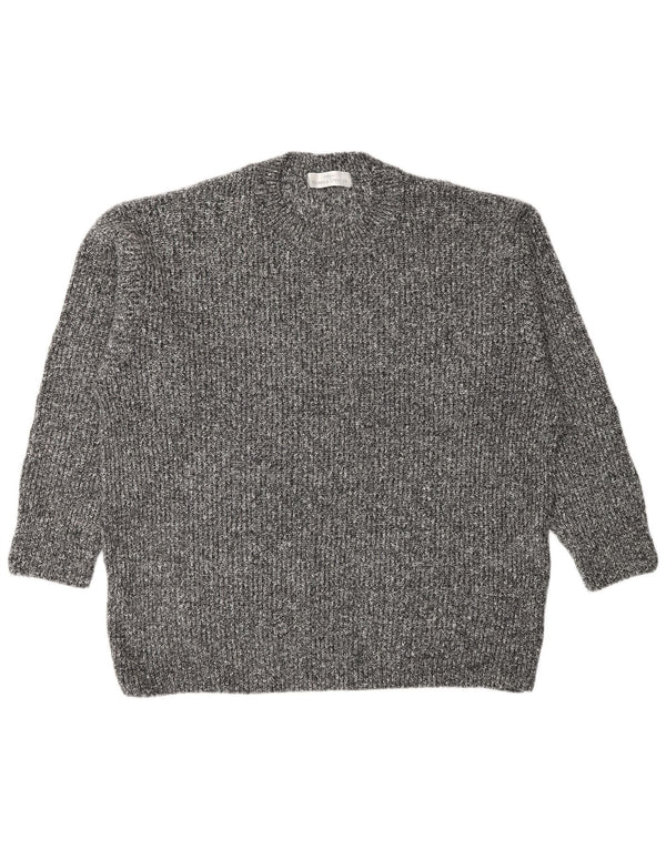 Marks & Spencer Mens Crew Neck Jumper Sweater Large Grey Flecked Acrylic