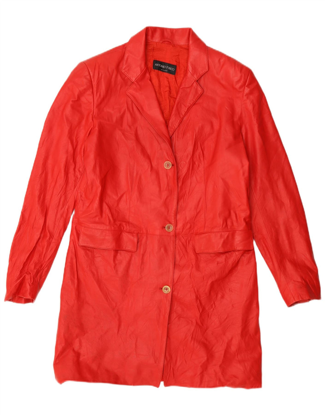 Antonio Fusco Manteau en cuir pour femme IT 44 Rouge moyen