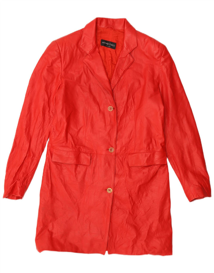Antonio Fusco Manteau en cuir pour femme IT 44 Rouge moyen