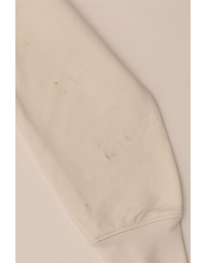 Guess Sweat-shirt court graphique pour femme UK 10 Small Off White Polyamide