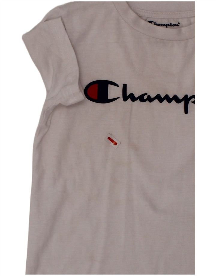 CHAMPION T-Shirt Graphique Garçon 4-5 Ans Blanc Coton