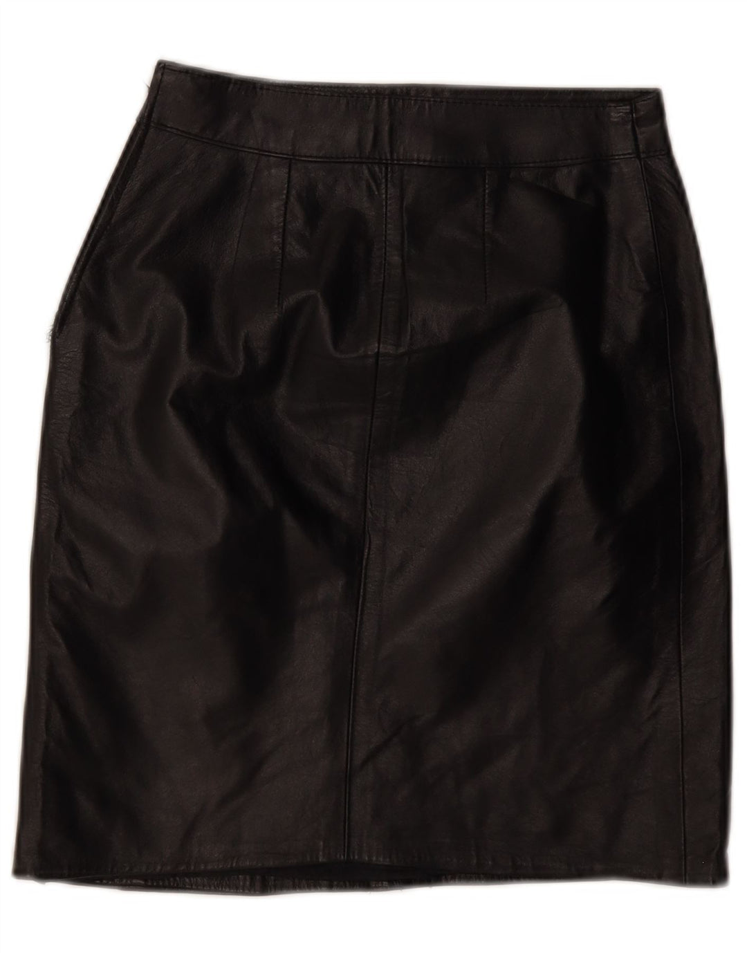 jupe en cuir femme vintage W24 XS Noir