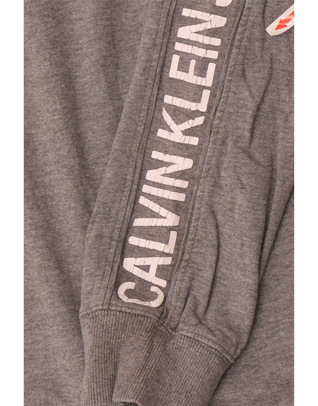 Calvin Klein Jeans Sweat-Shirt Graphique Homme Gris Moyen Coton