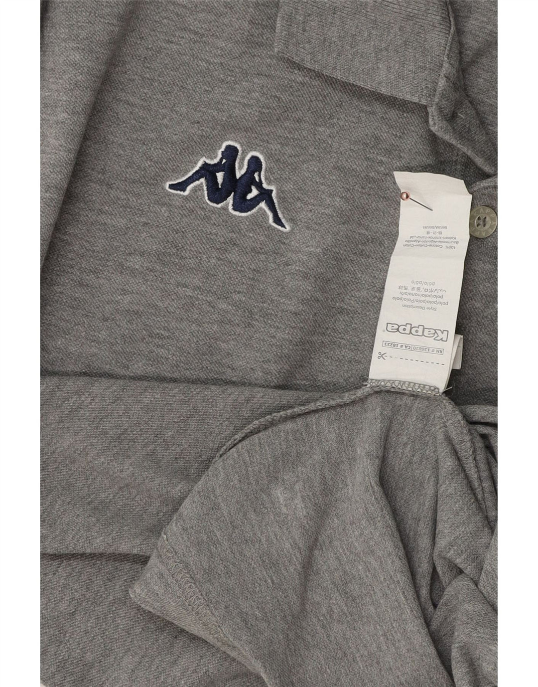 KAPPA Polo Homme Gris Moyen Coton