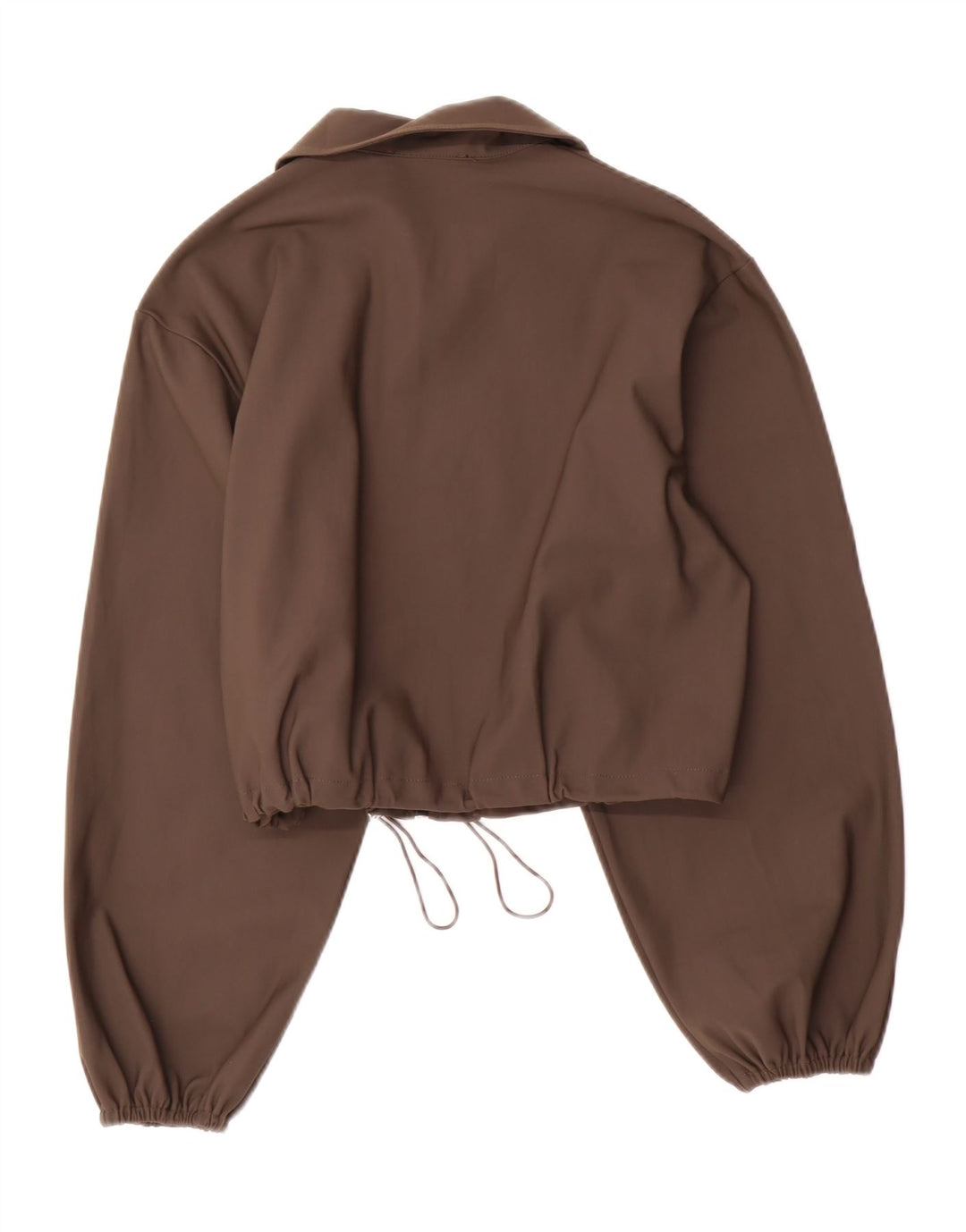 Zara Womens Crop Bomber Jacket UK 10 Petit Marron Polyamide