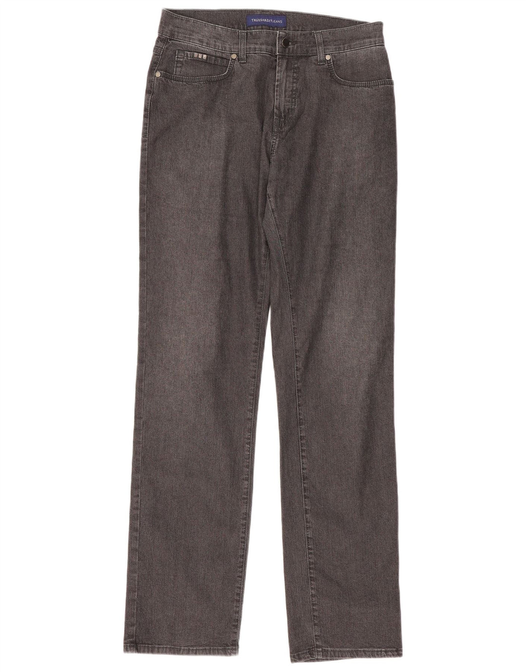 Trussardi Femme Jean Droit W33 L33 Gris Coton