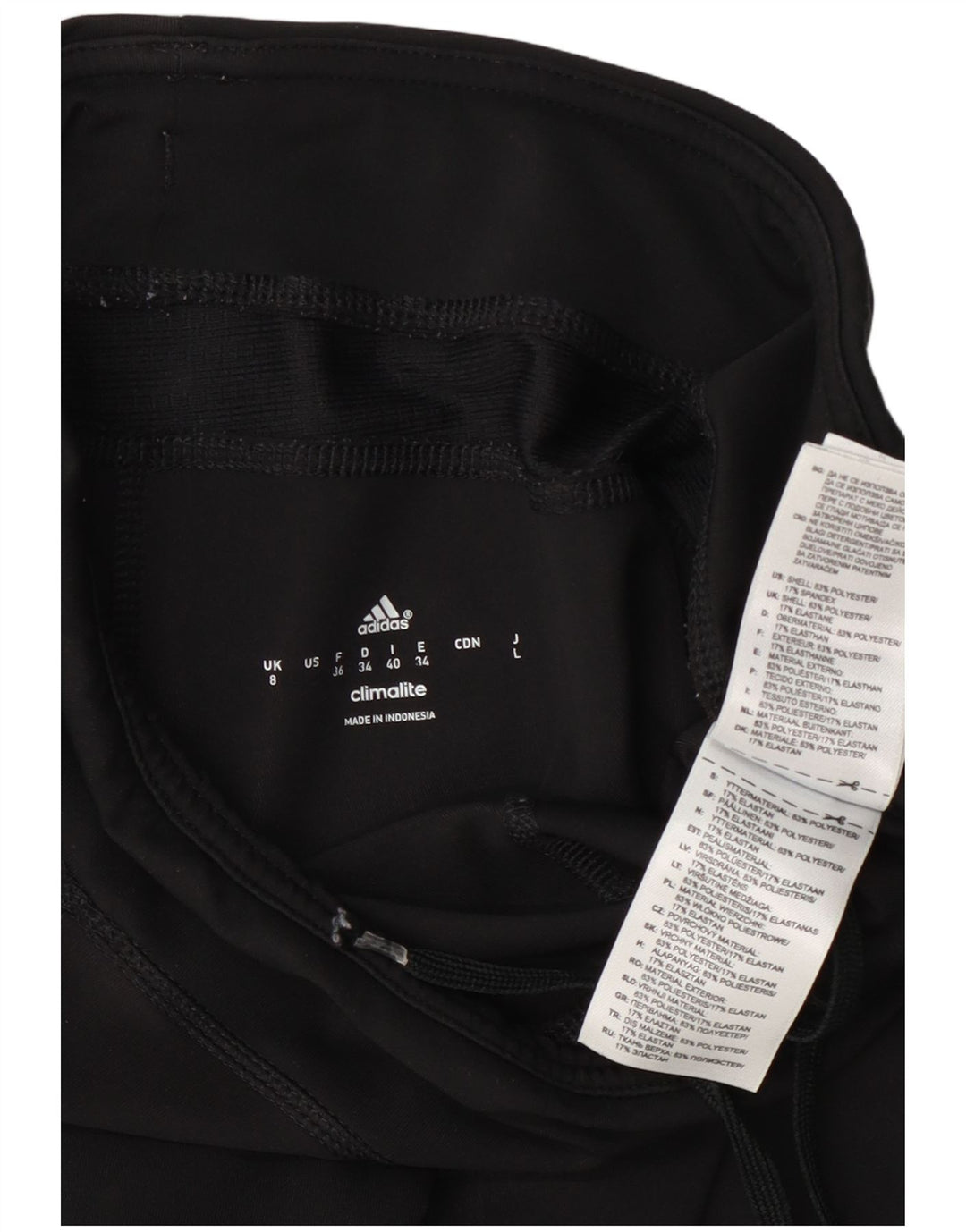 Adidas Climalite Capri Leggings UK 8 Small Noir Polyester