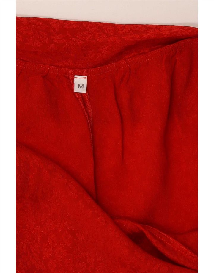 vintage Femmes Taille Haute Shorts Moyen W28 Rouge Floral
