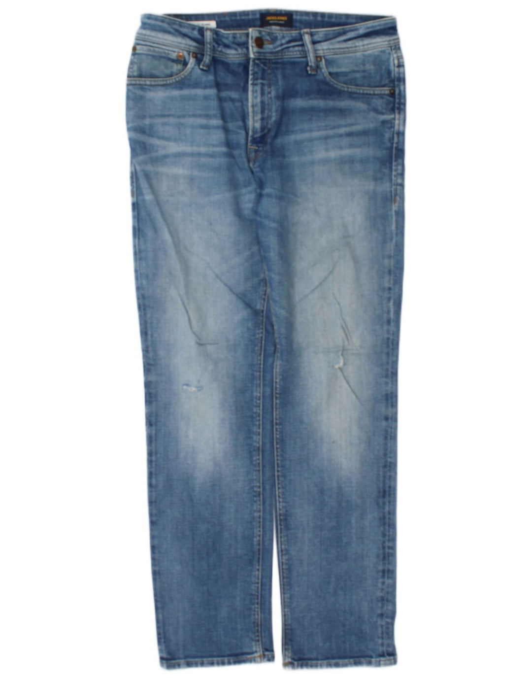 Jack & Jones Jean droit effet vieilli W32 L32 bleu coton pour homme