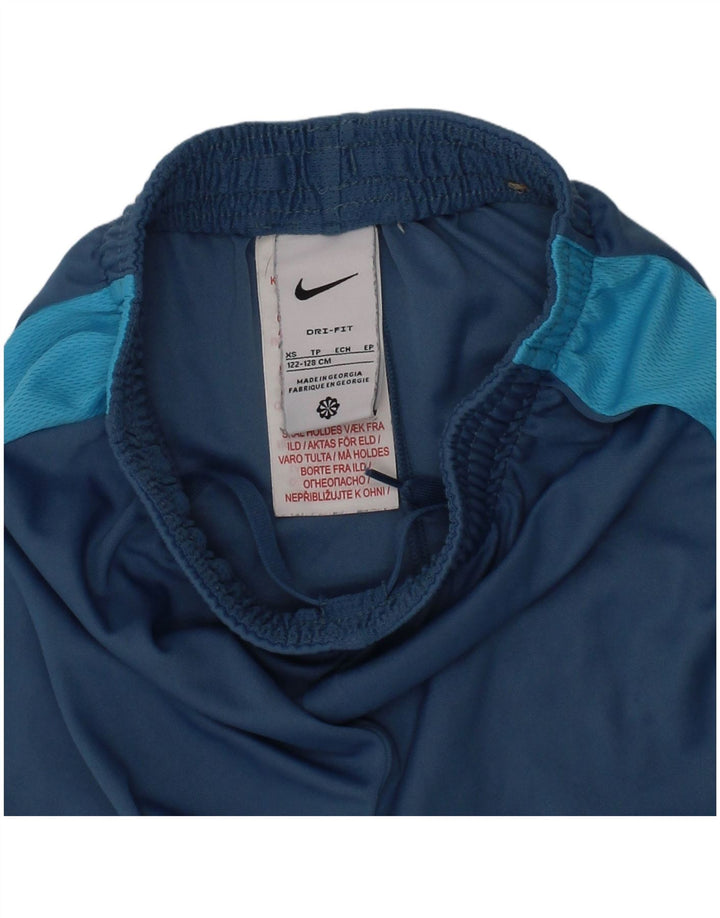Nike Short de sport pour garçon 7-8 ans XS Bleu Colorblock Polyester