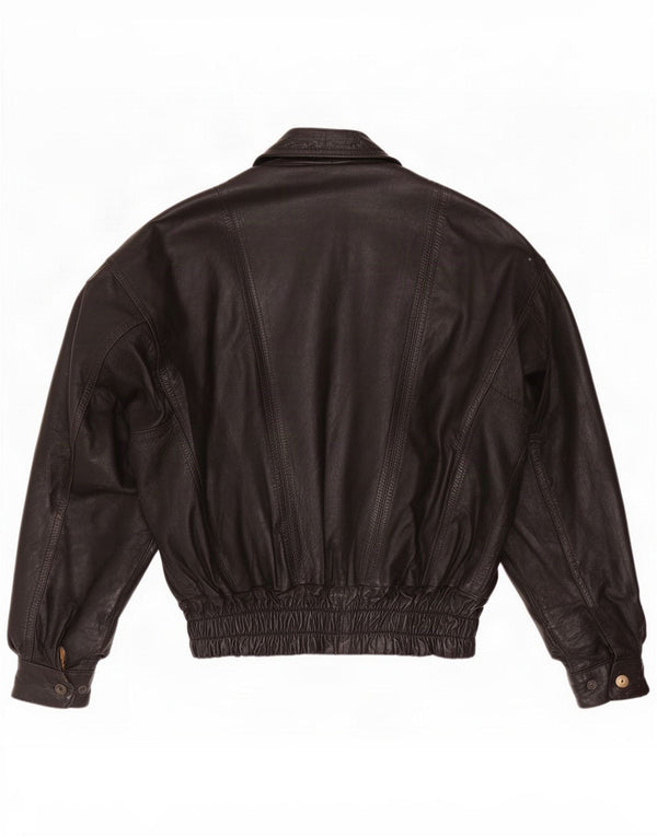 Vintage Veste de motard en cuir pour homme UK 40 Large Noir