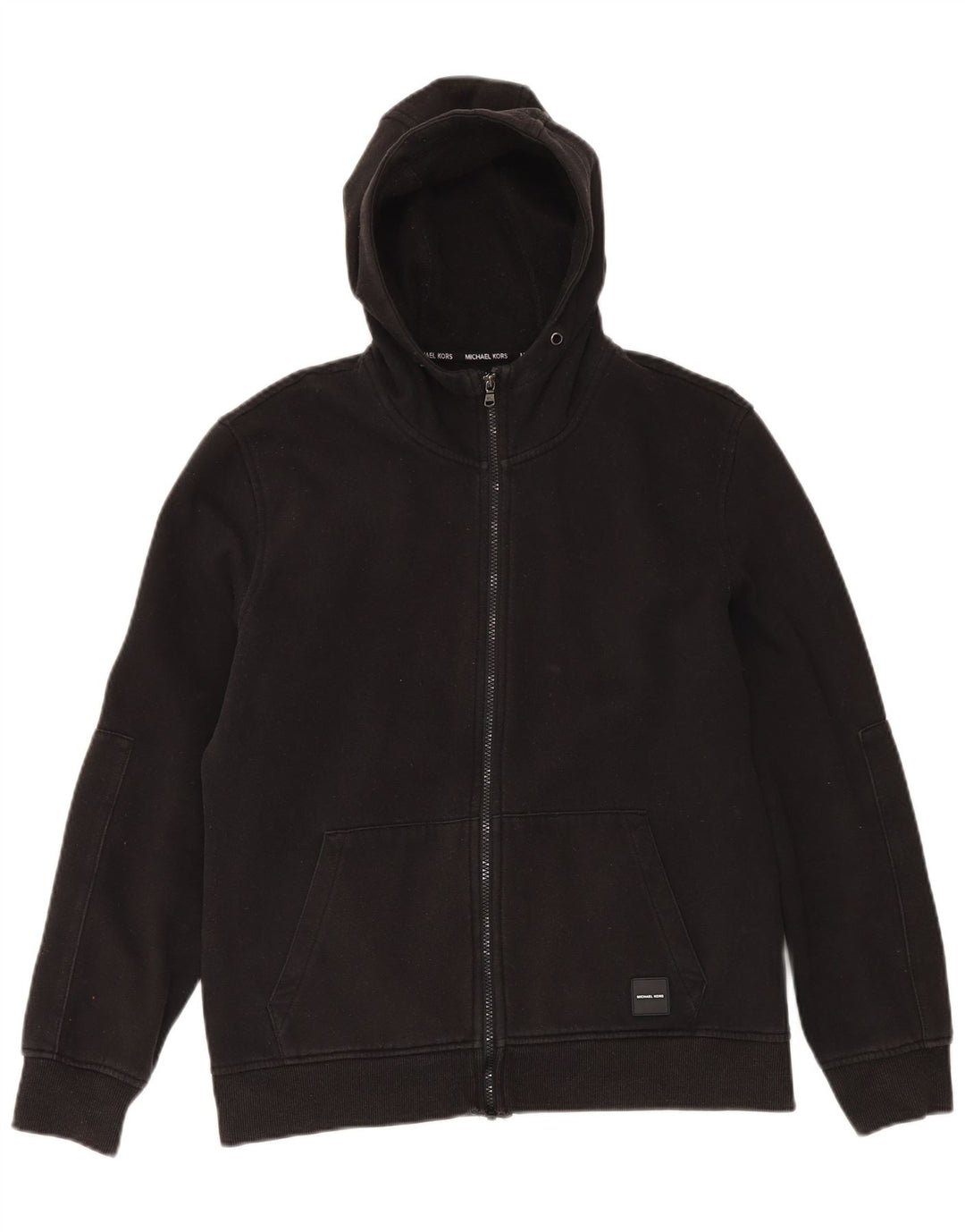 Michael Kors Pull à capuche zippé graphique pour homme en coton noir moyen