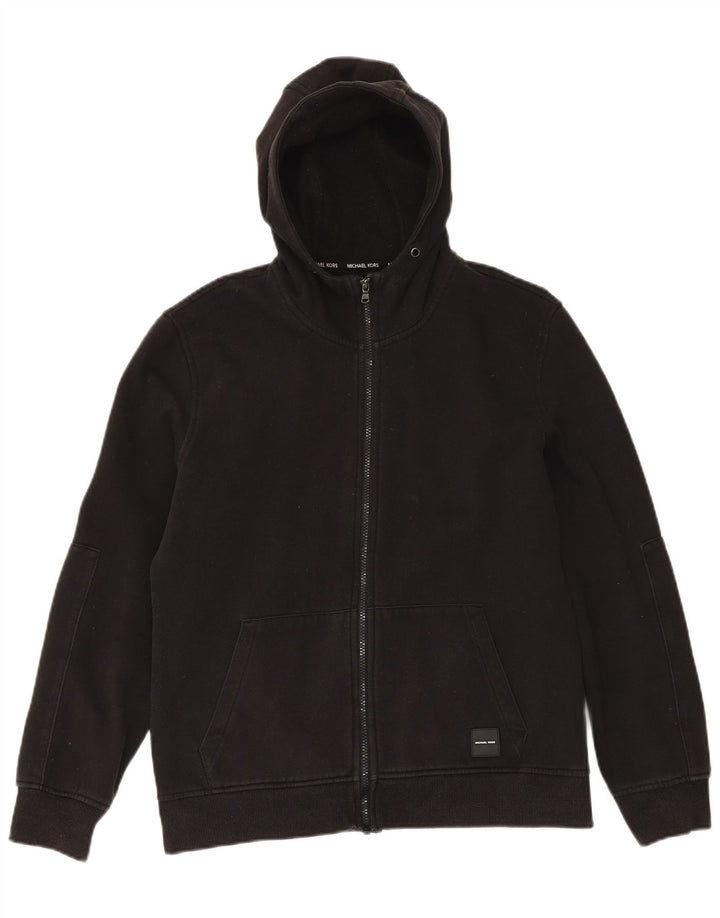 Michael Kors Pull à capuche zippé graphique pour homme en coton noir moyen