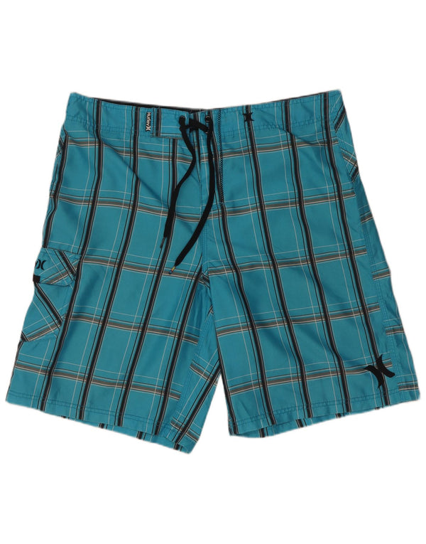 Hurley Short de Bain Homme Grand Carreau Bleu Polyester