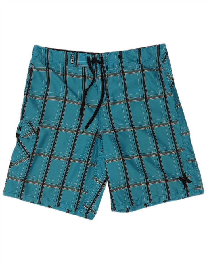 Hurley Short de Bain Homme Grand Carreau Bleu Polyester