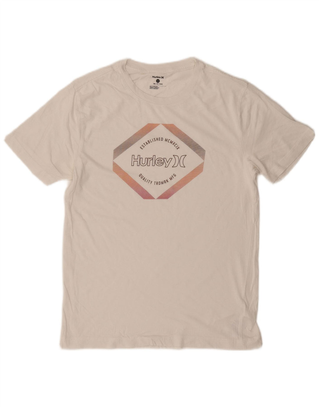 Hurley T-Shirt Graphique Homme Petit Blanc Coton