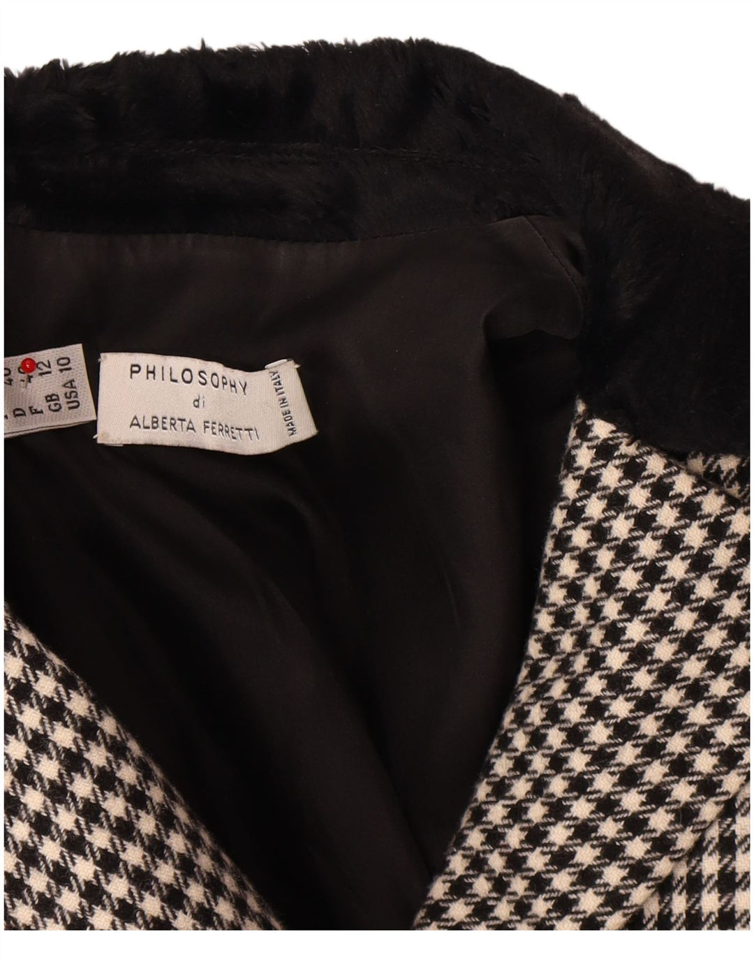 PHILOSOPHY DI ALBERTA FERRETTI Veste Blazer Femme UK 12 Moyen Noir
