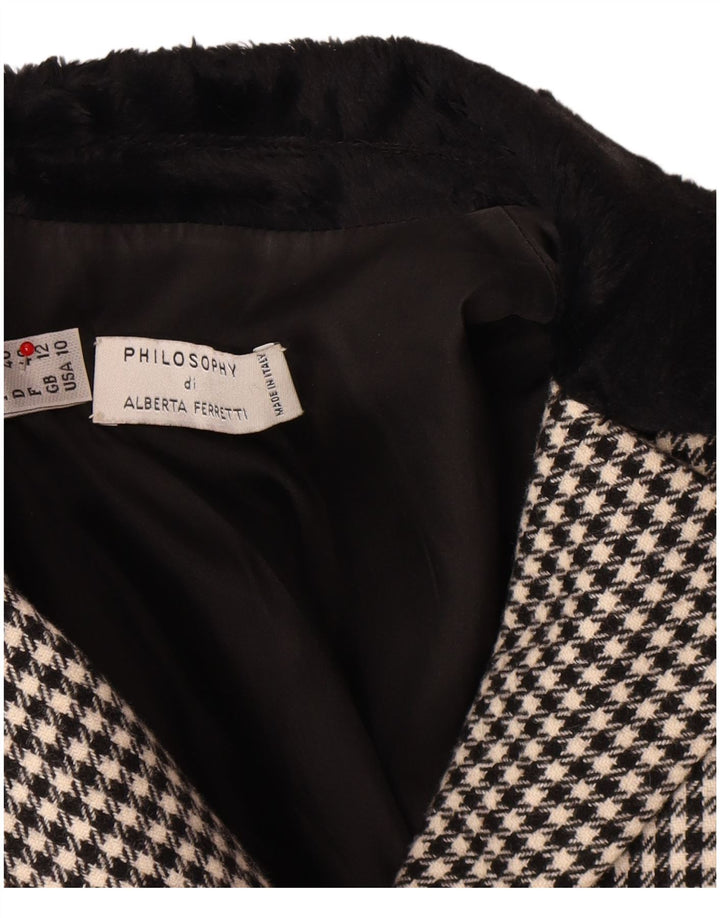 PHILOSOPHY DI ALBERTA FERRETTI Veste Blazer Femme UK 12 Moyen Noir