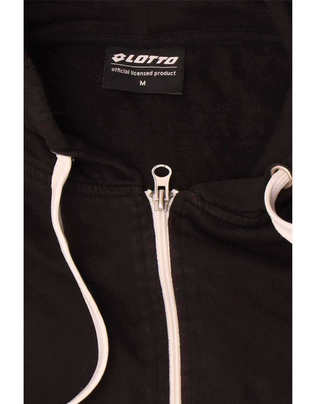 Lotto Pull à capuche zippé pour homme en coton noir moyen