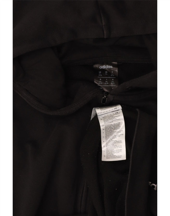 ADIDAS Pull à capuche zippé surdimensionné pour femme UK 24/26 2XL Coton noir