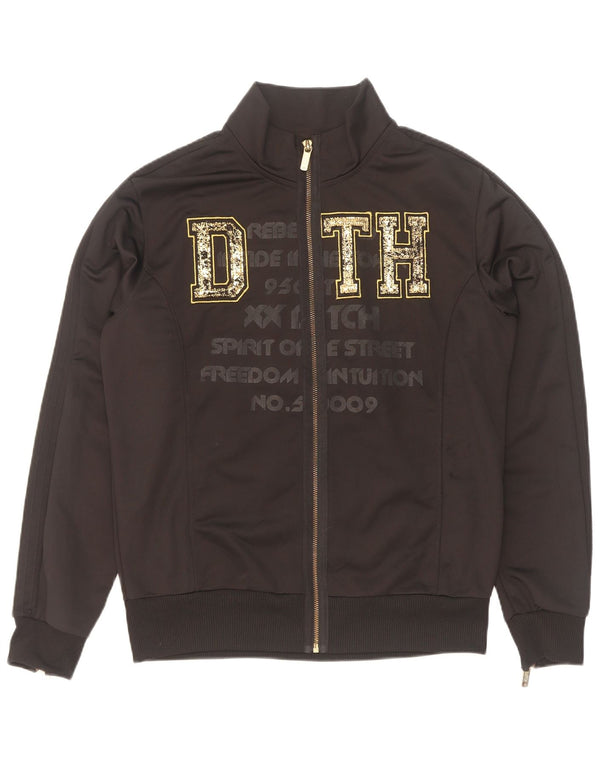 Datch Veste de survêtement graphique pour homme Taille L en polyester noir