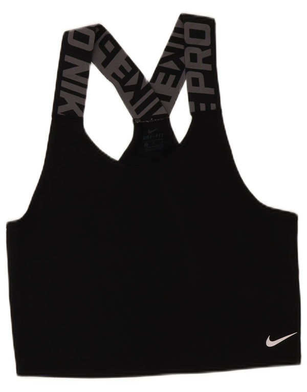 Nike Womens Dri Fit Sport Bra Graphic Débardeur UK 14 Medium Noir Polyester