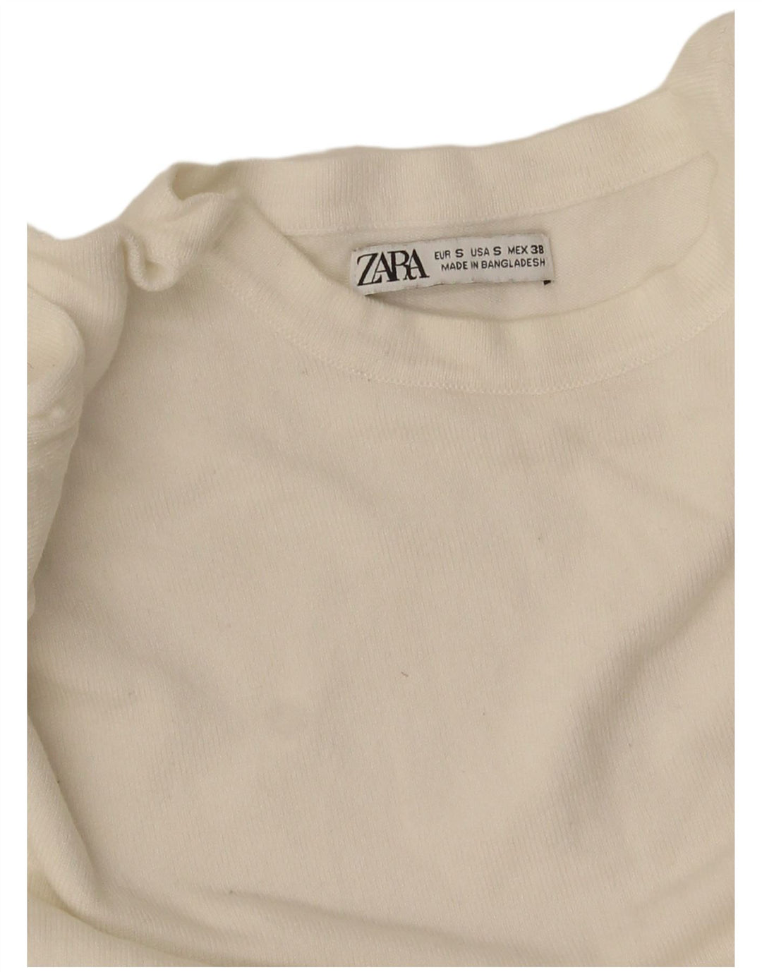 Zara Pull à col rond pour homme Petit Blanc
