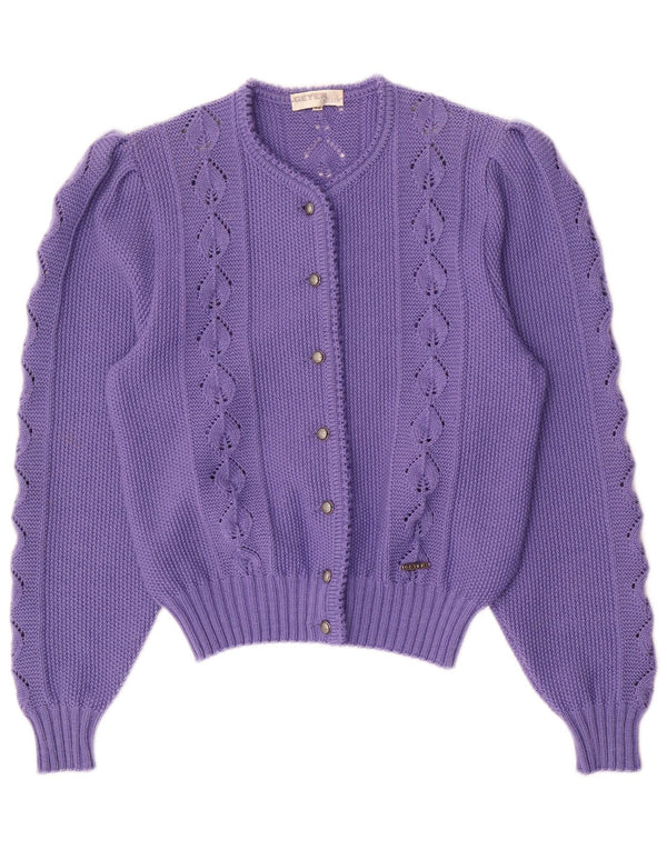 Geyer Cardigan Femme Pull EU 42 Large Violet Laine Vierge