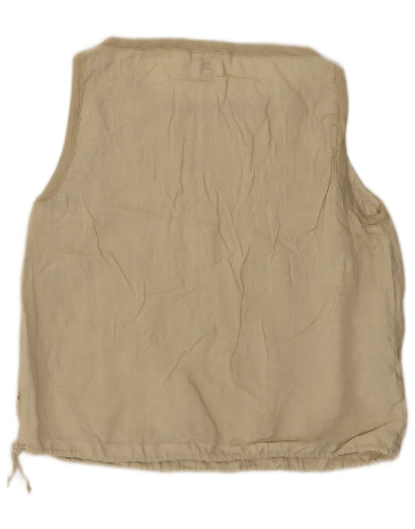 Superga Femme Blouse Sans Manches Top IT 48 XL Beige Lin