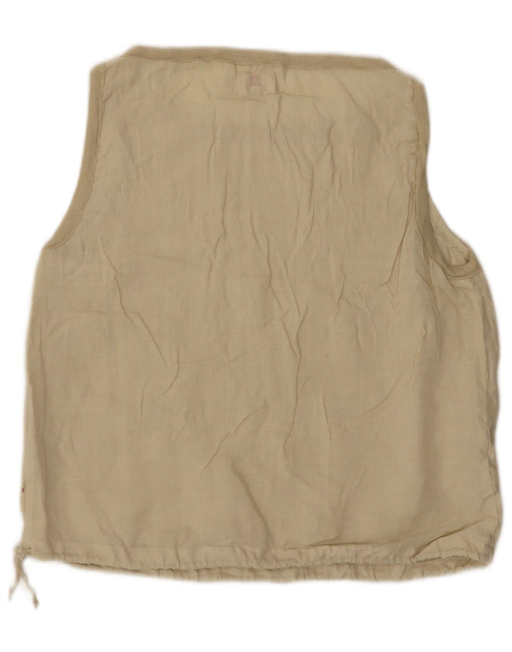 Superga Femme Blouse Sans Manches Top IT 48 XL Beige Lin