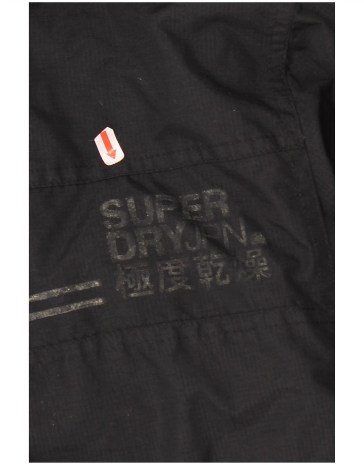 SUPERDRY Veste coupe-vent pour hommes UK 40 Large Noir Nylon