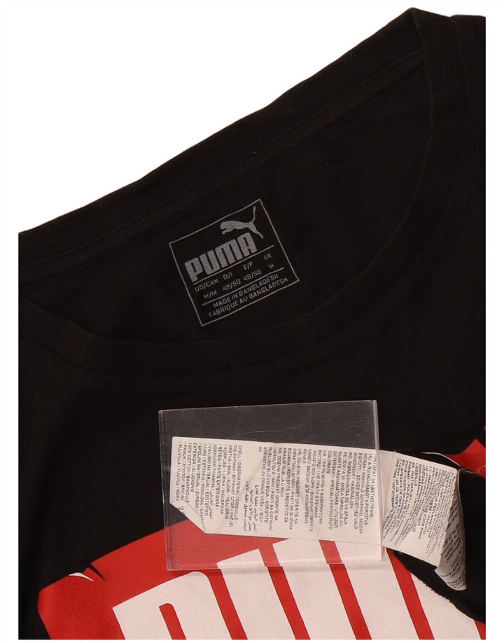 Puma T-Shirt Graphique Homme Noir Moyen Coton