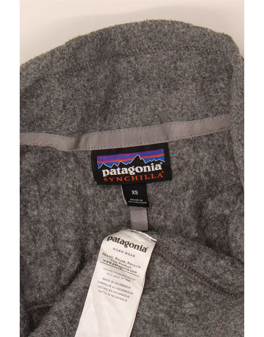 Patagonia Womens Synchilla Fleece Jacket UK 6 XS Grey Polyester