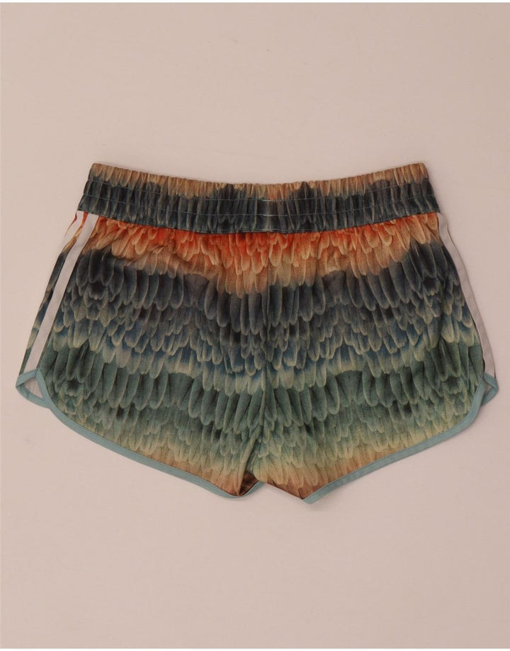 Adidas Short de sport à motif abstrait pour femme UK 8 Small Multicolore