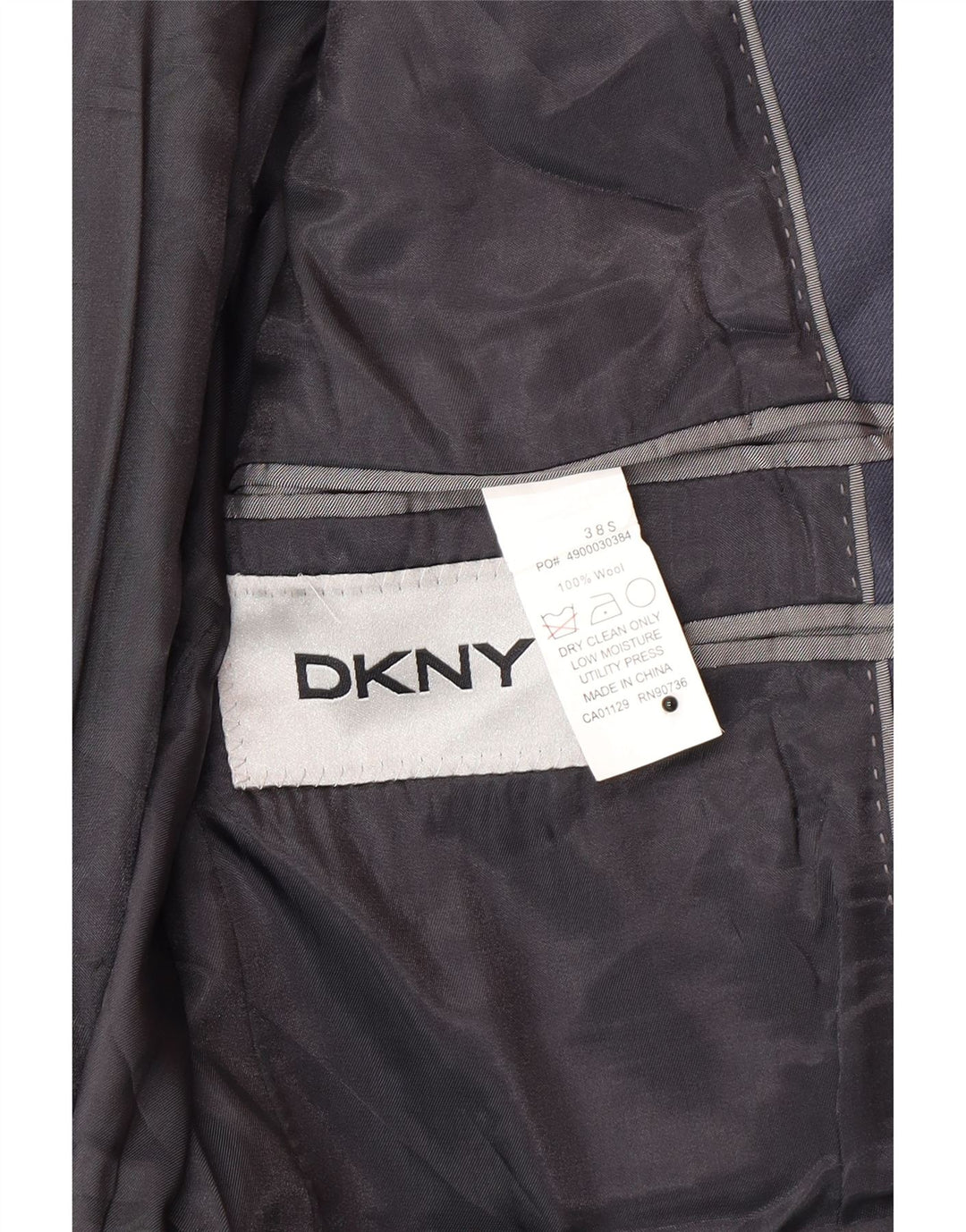 Dkny Veste blazer à 2 boutons pour homme UK 38 en laine bleu marine moyen