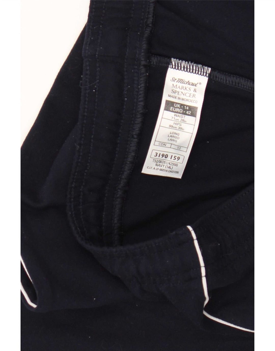 Marks & Spencer Pantalon de survêtement pour femme UK 14 Large Bleu Marine Polyamide