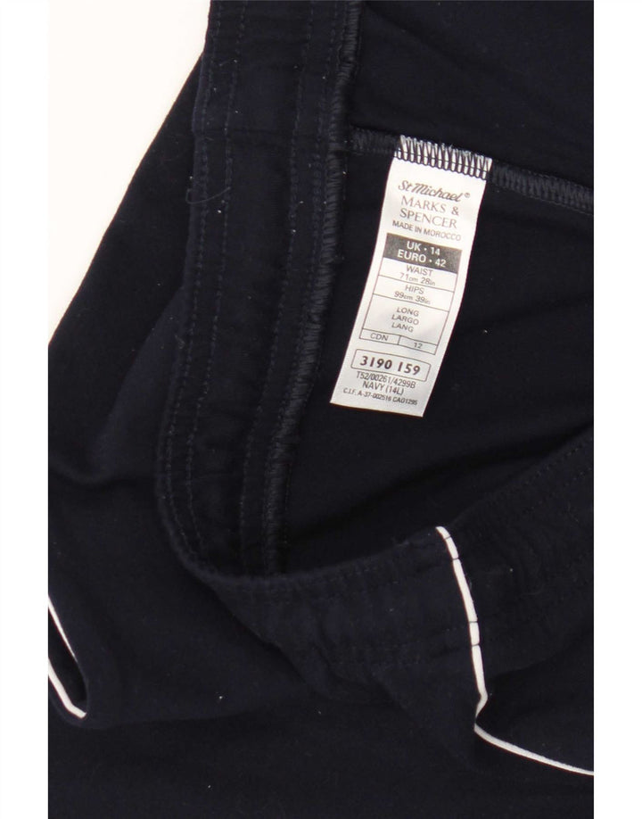 Marks & Spencer Pantalon de survêtement pour femme UK 14 Large Bleu Marine Polyamide