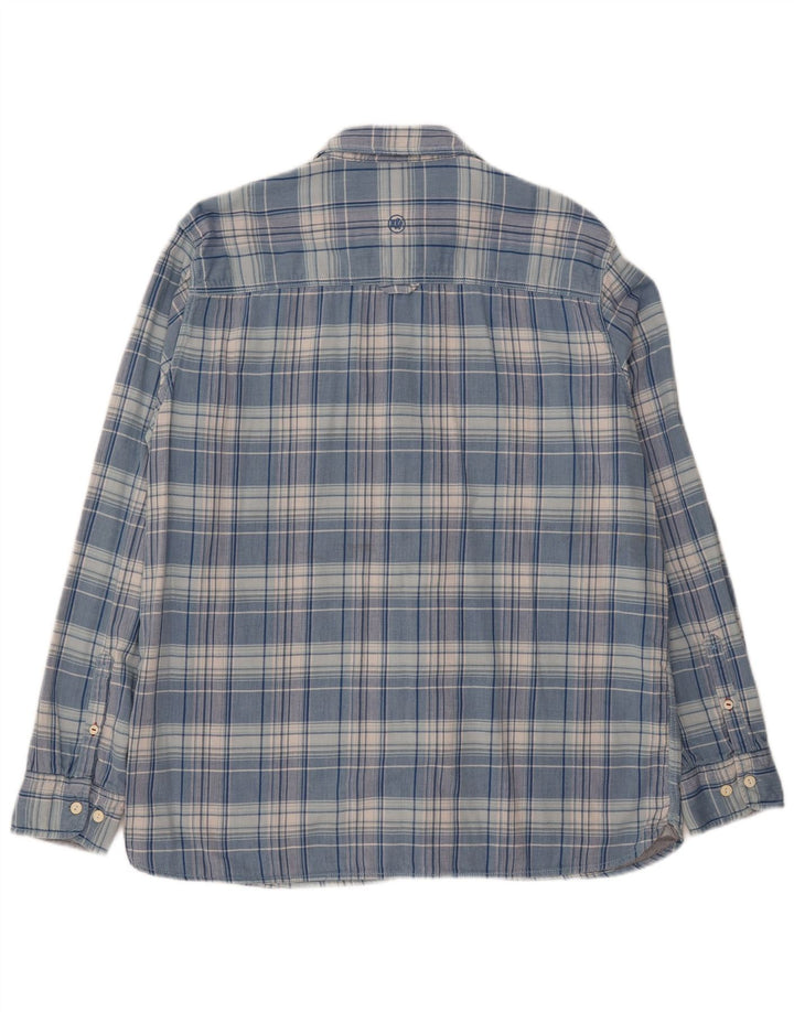 FAT FACE Mens Flannel Shirt XL Blue Check Cotton
