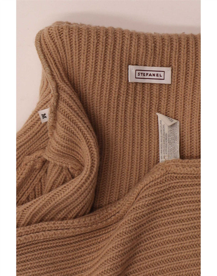 Stefanel Pull col roulé pour femme UK 12 Laine marron moyen